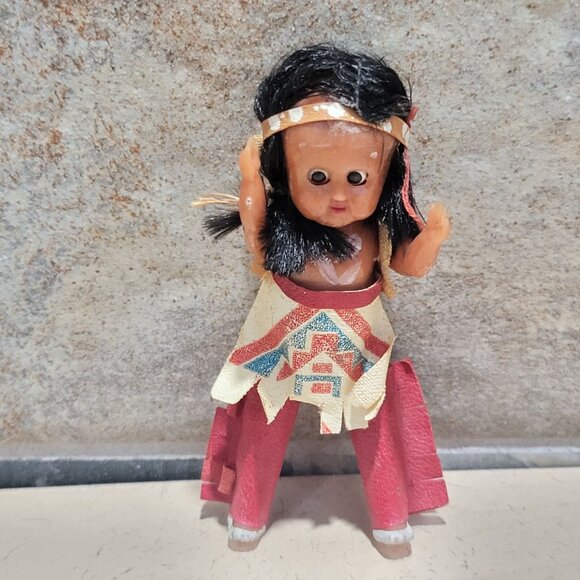 Vintage Native American Indian Doll Open Close Eyes - Picture 8 of 9